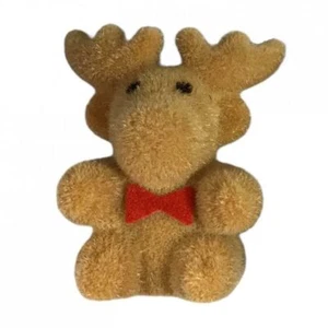 Dolls House Flock Teddy Reindeer Miniature Christmas Toy Shop Nursery Accessory - Picture 1 of 8