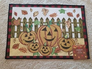 Halloween Kürbis Herbst Blätter Erntedank Wandteppich Küchenmatte Teppich 20x30  - Bild 1 von 3