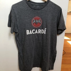 T-shirt Bacardi rum BAT LOGO grigia senza etichetta grande - Foto 1 di 4