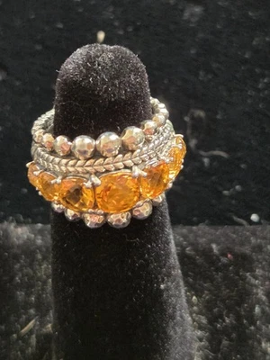 Hermoso anillo de 7 piedras de plata esterlina y citrino John Hardy Jai Foto 1 de 4