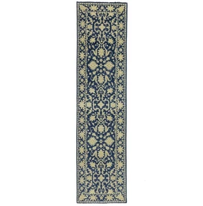 Muted Blue Floral Oriental Runner Rug 3X10 ft Handmade Carpet Kitchen Decor - Picture 1 of 15