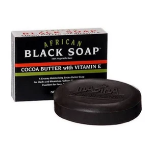 Jabón negro africano Madina manteca de cacao con vitamina E 3,5 oz - Imagen 1 de 1