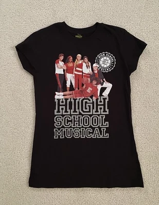 VTG Disney Girls High School Musical Graphic Print Black Short Sleeve T-Shirt  S - Image 1 of 4