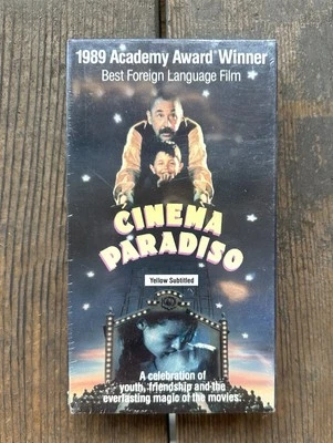 Cinema Paradiso VHS Tape Yellow Subtitled 1989 Award Winner SEALED - Image 1 of 2