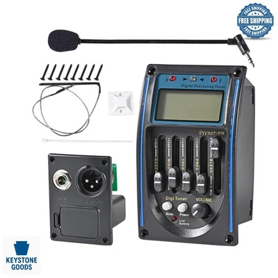 5 Band EQ Equalizer Acoustic Guitar Pickup with LCD Tuner - Lightweight Solution - Image 1 of 4