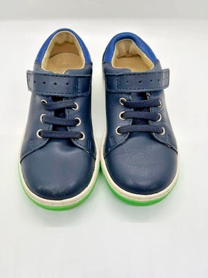 Jacadi Boys Blue Sneakers w/ Strap Closure and Lace Up, Size 8.5, 3Y, 6 in long - Image 1 of 4