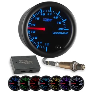 GlowShift Black 7 Color Needle Wideband Air/Fuel Ratio AFR Gauge w Data Logging - Picture 1 of 6