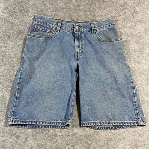 Levis 569 Jean Shorts Mens Size W32 Loose Fit Straight Leg Blue Denim Light Wash - Picture 1 of 12
