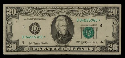 FR 2072-D* $20 1977 Federal Reserve Note US - Star Note - VF/XF - SKU-CA1641 - Image 1 of 2