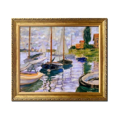 Arte enmarcado pared Claude Monet veleros en el río Sena impresión pintura al óleo Foto 1 de 4