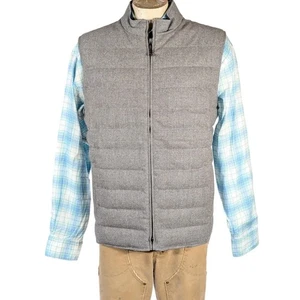 Peter Millar Crown Gris Lana Nylon Acolchado Puffer Chaleco Chaqueta Talla XL NUEVO CON ETIQUETAS $595 - Imagen 1 de 8