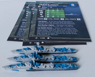 1x HMCS Alongonquin Axis & Allies War at Sea Miniatures 1/40 acción superficial Foto 1 de 2