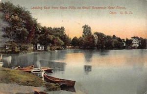 Postal OH: Pequeño depósito con barcos, cerca de Akron, Ohio, antiguo DB 1909 - Imagen 1 de 3