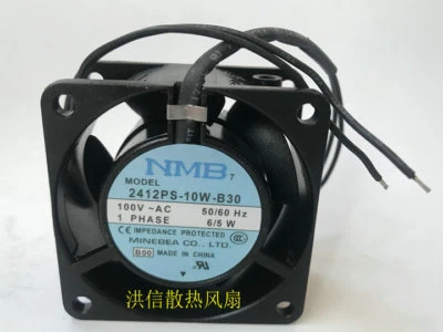 NMB 6030 2412PS-10W-B30 AC100V 6/5W 60*30MM aluminum frame AC cooling fan - Image 1 of 2