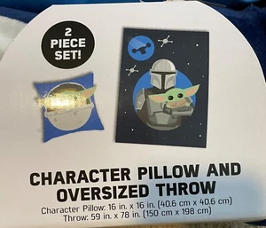 Star Wars The Mandalorian “Baby Yoda” Character Pillow And Oversized Throw Grogu - Picture 1 of 3