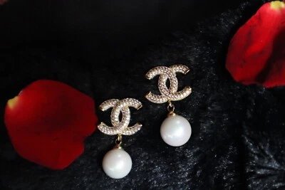 Pendiente de cristal con perla C Foto 1 de 3