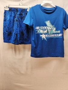 Jumping Beans Outfit Boys Size 4t 5t Buzz Lightyear Shorts Shirt Blue Graphic - Picture 1 of 7
