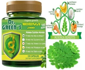 Moringa Oleifera Organic, Natural, 100% Pure Pills - 120 Count MORINGA 2000  - Picture 1 of 10