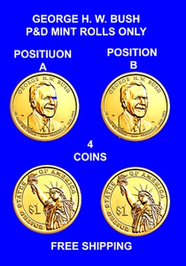 P&D George H. W. Bush 2020 juego de dólares presidenciales ""Pos. POS A. 4 monedas B - Imagen 1 de 4