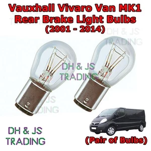 For Vauxhall Vivaro Rear Brake Light Bulbs Pair Stop Tail Bulb Van MK1 (01-14) - Picture 1 of 1