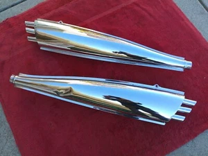 1968-70 BSA ROCKET 3 Triumph TRIDENT RAY GUN SILENCERS Mufflers A75 T150 Triple - Picture 1 of 24