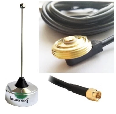 Antenna UHF 450-470 MHz Unity Gain Hole Mount NMO SMA Connector For Mobile Radio - Image 1 of 3