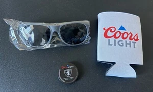 *New* COORS LIGHT BEER SUNGLASSES & Las Vegas COOZIE SET uv400 Promo RAIDERS - Picture 1 of 2