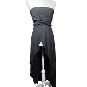 Maxi Vestido Free People Negro Sin Tirantes Tubo Calado Talla S Asimétrico Espalda Larga - Imagen 1 de 9