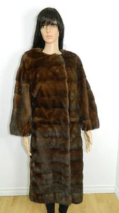 BROWN HORIZONTAL MINK FUR COAT Sz.L Nerz-Visone-貂皮-ミンク n.25 - Picture 1 of 5
