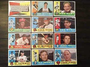 ⚾️⚾️1960 Topps Baseball 12 cards Cards Kansas City A’s unmarked Ed Mathews⚾️ - Picture 1 of 12