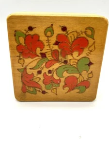 Vintage Beautiful Russian Wooden Jewelry/Trinket Box Hand Painted Carved 5x3.5” - Picture 1 of 7