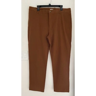 Pantalones chinos informales 38x32 Le Tigre Performance elásticos otoño dorado algodón para hombre Foto 1 de 4