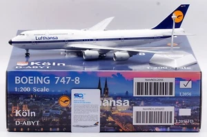 SQ Wings 1:200 Lufthansa Airlines Boeing 747-8 Odlew ciśnieniowy Samolot Model D-ABYT - Zdjęcie 1 z 16