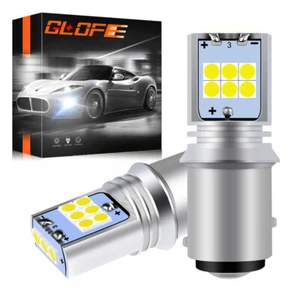 GLOFE Bright 1157 2057 LED White Turn Signal Parking Light Bulbs 2800LM 6000K - Picture 1 of 11