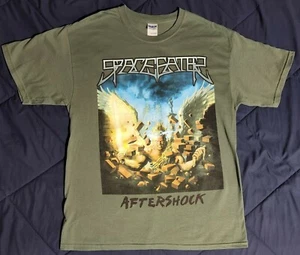 SPACE EATER: AFTERSHOCK one-sided olive green album cover t-shirt; men's Large - Picture 1 of 1