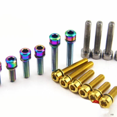 4 piezas M6 x16/18/20/25/35 mm aleación de titanio hexagonal zócalo bicicleta bicicleta bicicleta tornillos pernos Foto 1 de 4