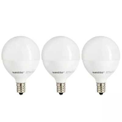 3PK E12 Dimmable LED G16.5 Globe Light Bulb, 7W (60W), 2700K, 500LM, Frosted - Image 1 of 2
