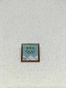K2B) 2006 Team United States USA Turin Olympics Winter Games Square Pin - Picture 1 of 1