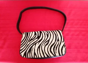 De Colección Enzo Angiolini Geniune Cuero Cebra Negro Cartera Bolso sin asas Bolso de hombro - Imagen 1 de 8