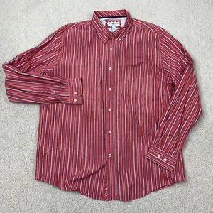 Club Room Slim Fit Button-Up Shirt Men's Size XL Red Long Sleeve Striped Cotton - Picture 1 of 7