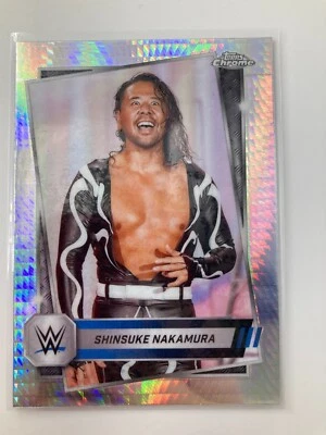 TOPPS WWE CHROME 2025 SHINSUKE NAKAMURA SMACKDOWN GEOMETRIC REFRACTOR . - Image 1 of 2