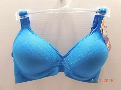  HANES Comfort Flex Fit 无钢圈文胸 尺寸 S Balboa 蓝色 DHHU08 全新带标签 — 第 1/4 张图片