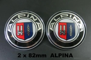 2x 82mm Original Alpina Auto Fronthaube Motorhaube Emblem Logo Heck Kofferraum - Bild 1 von 2