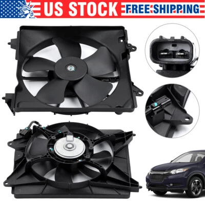 Left & Right Radiator Condenser Cooling Fan Assembly For 2016 - 2018 Honda HR-V Foto 1 de 4