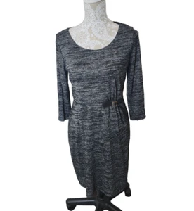 Dana Buchman Dress Mini Gray Space Dye Lined 3/4 Sleeve Women's Medium - Picture 1 of 9