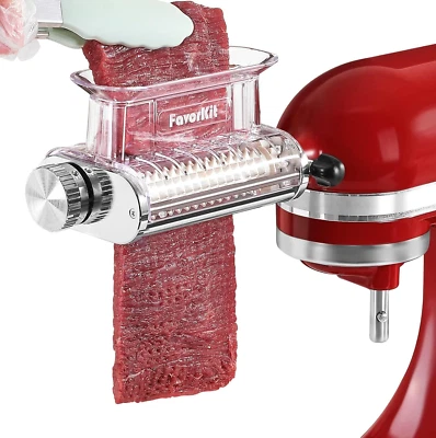 FAVORKIT Adjustable 3 Thickness Meat Tenderizer Attachment for Kitchenaid Stand Mixers,Du