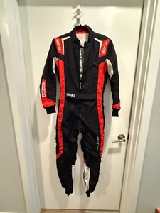Sparco Thunder Kart Race Suit Go Kart Junior Pre Owned Size XS Unisex Black Red - Picture 1 of 10