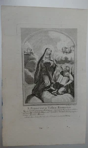 Image pieuse XVIIIeme Sainte Francisca Vidua Romana par Claude Duclos - Foto 1 di 1