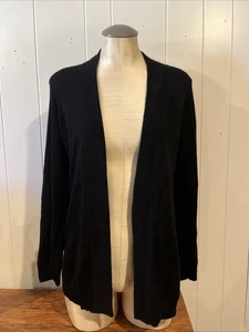Charter Club Luxury Cashmere Open Front Cardigan Sweater Black XS - Picture 1 of 8