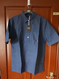 Albam Utility Mens Pull-Over S/S Shirt, Classic Poplin, Navy Blue, Small, BNWT - Picture 1 of 4